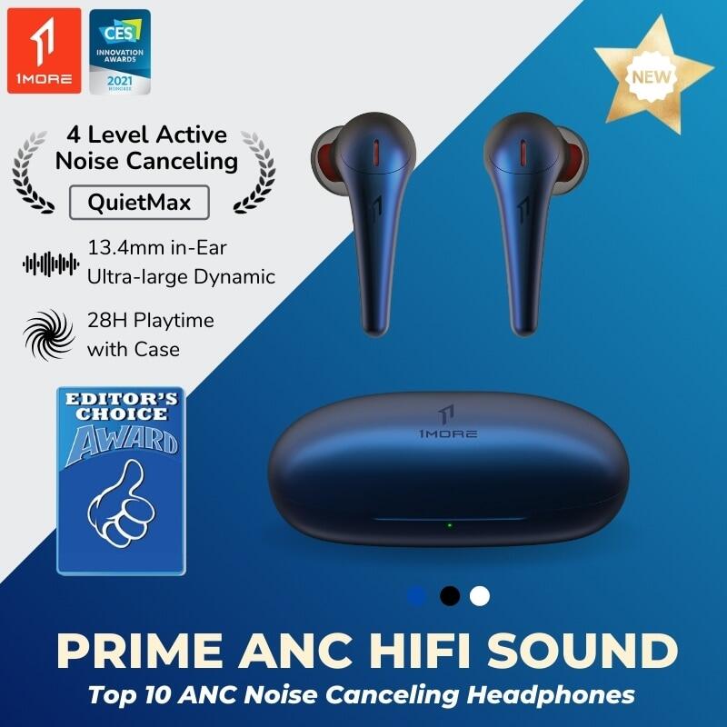 Original 1MORE Comfobuds Pro ES901 ANC TWS Active Noise Cancelling Bluetooth Wireless Headphones QuietMax 13.4mm Bass Dynamic AAC EarBuds